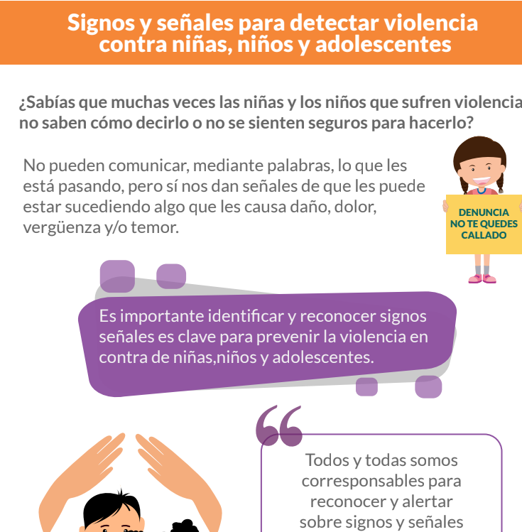 Signos y señales de violencia contra niñas, niños y adolescentes