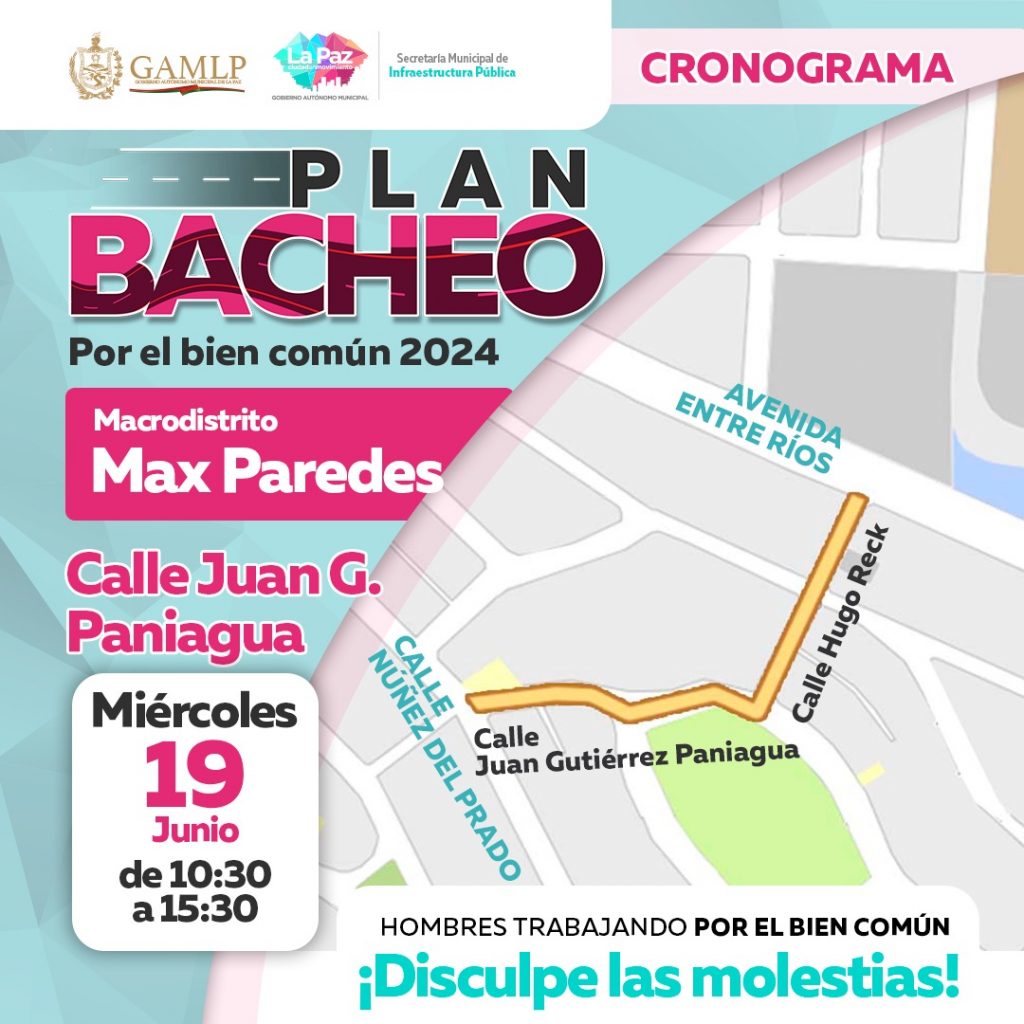 Plan Bacheo – Max Paredes miércoles 19 de junio