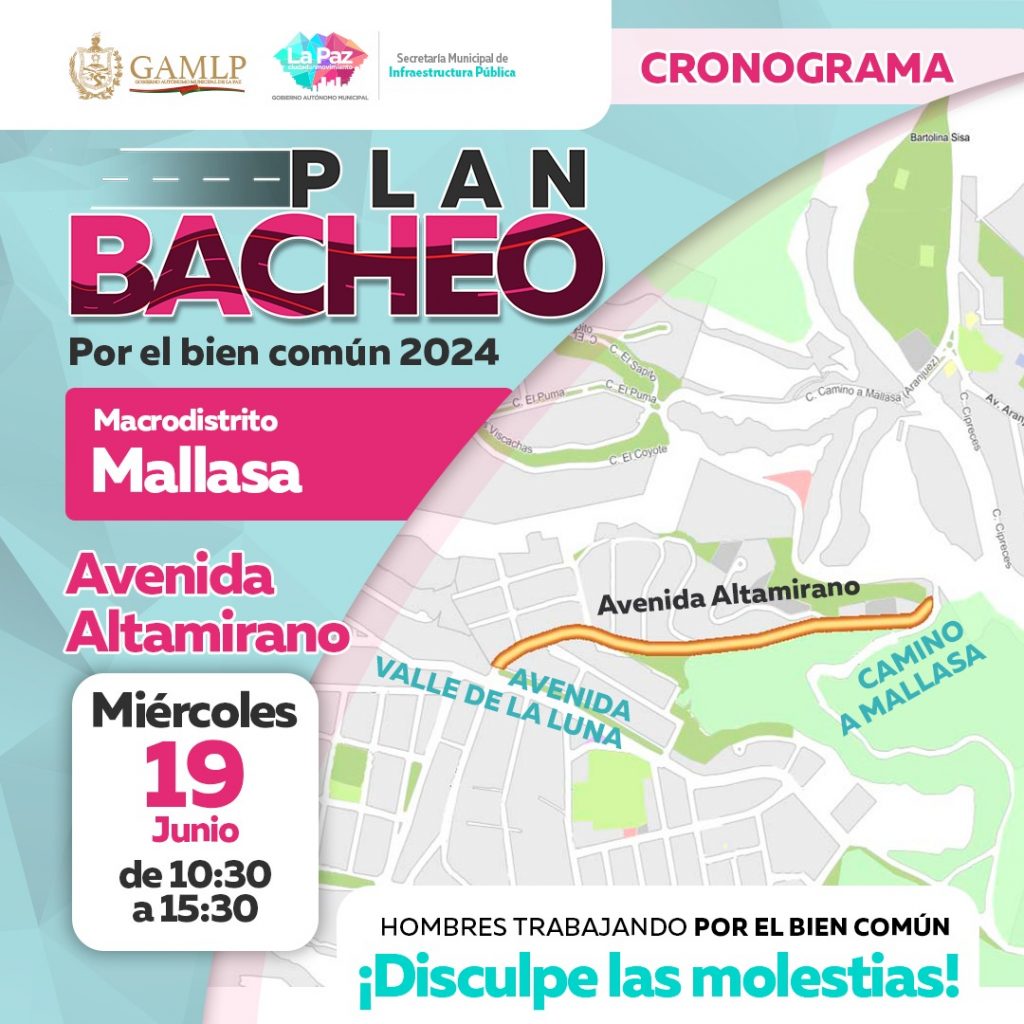 Plan Bacheo – Mallasa miércoles 19 de junio